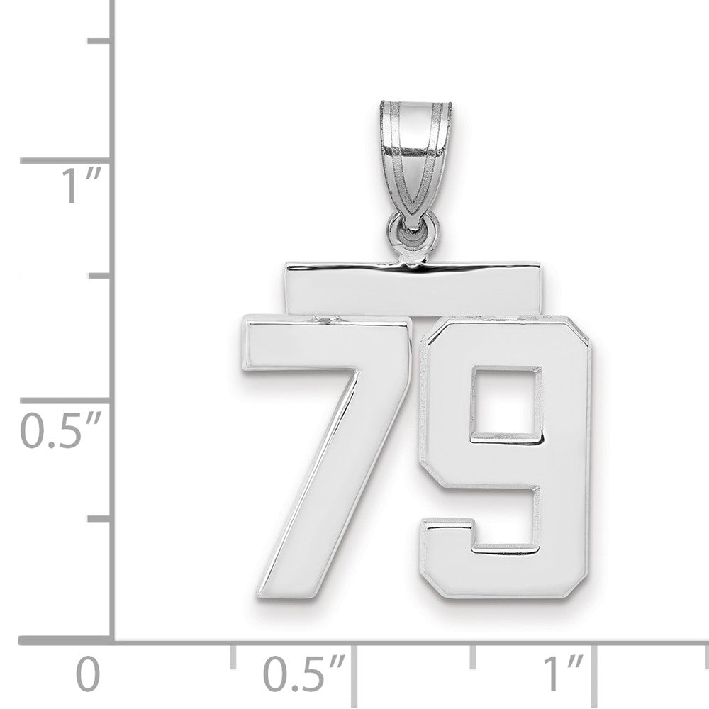 14kw Medium Polished Number 79 Charm