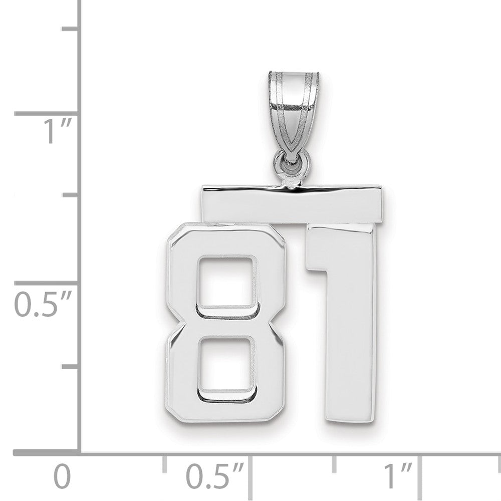 14kw Medium Polished Number 81 Charm