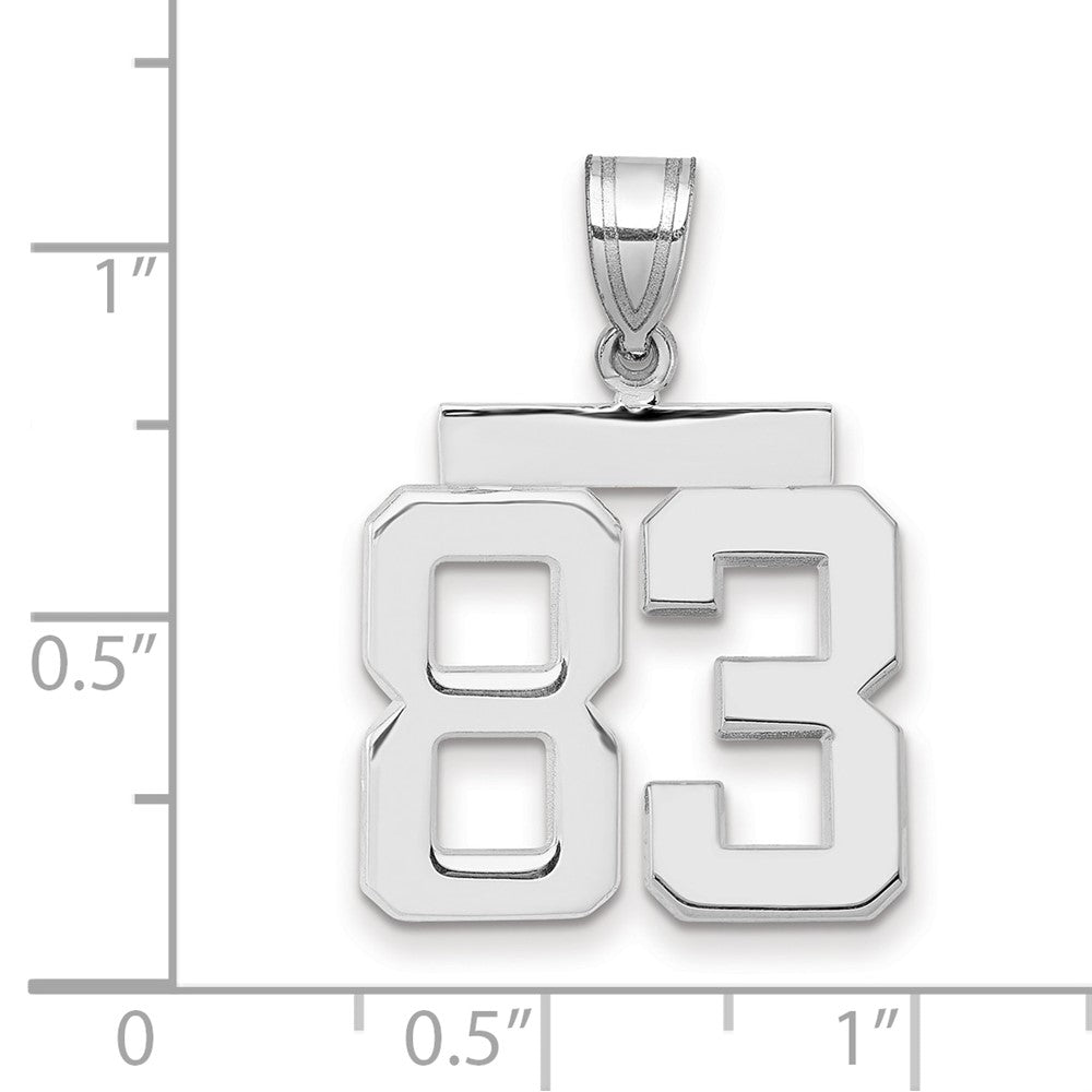 14kw Medium Polished Number 83 Charm