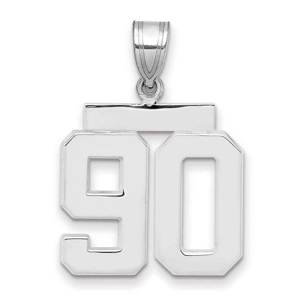 14k White Gold Medium Polished Number 90 Charm