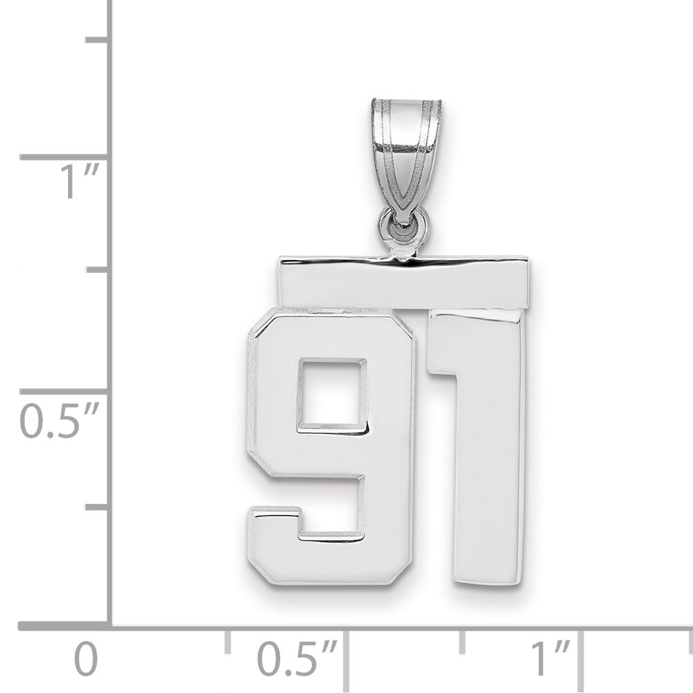 14kw Medium Polished Number 91 Charm