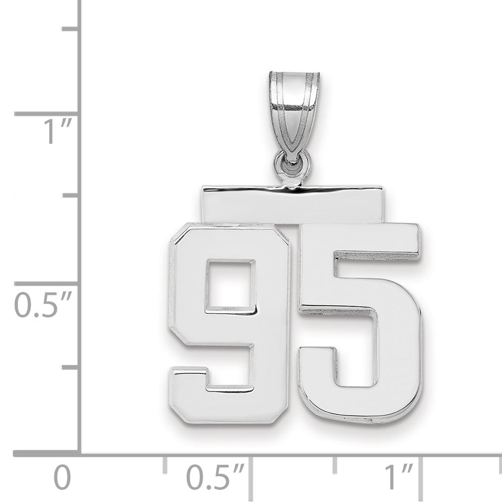 14kw Medium Polished Number 95 Charm