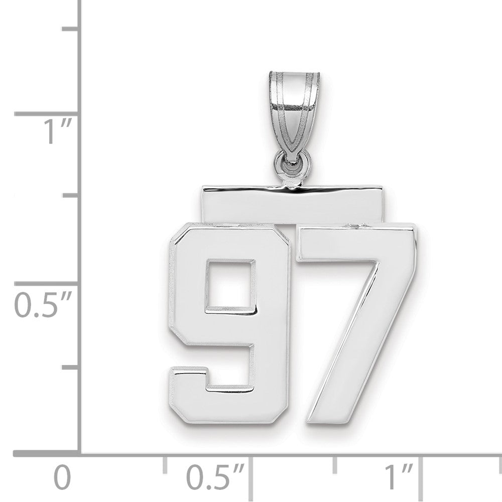 14kw Medium Polished Number 97 Charm