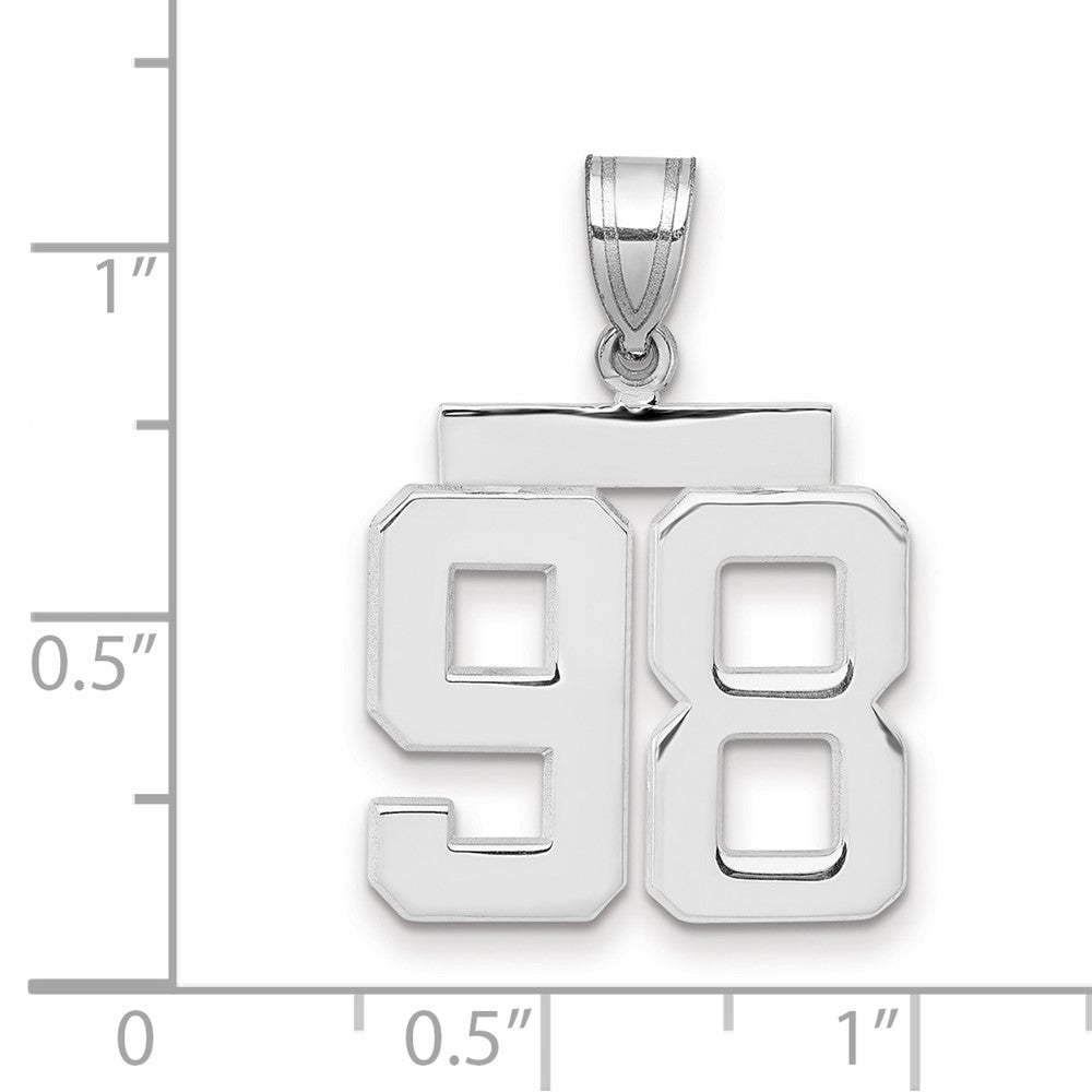 14kw Medium Polished Number 98 Charm