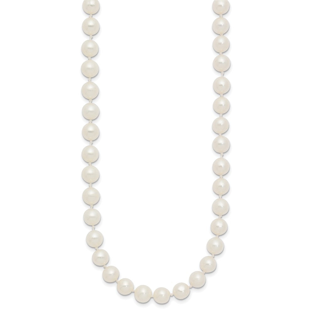 14k Yellow Gold 6-7mm White Near Round Freshwater Cultured Pearl Necklace