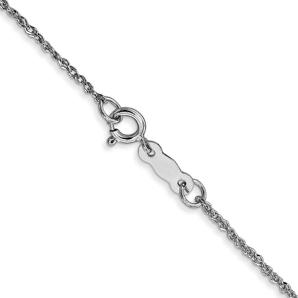 14K White Gold 14 inch 1.1mm Ropa with Spring Ring Clasp Chain