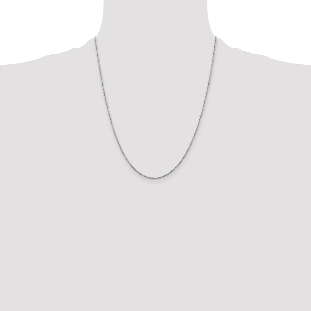 14K White Gold 22 inch 1.1mm Ropa with Spring Ring Clasp Chain