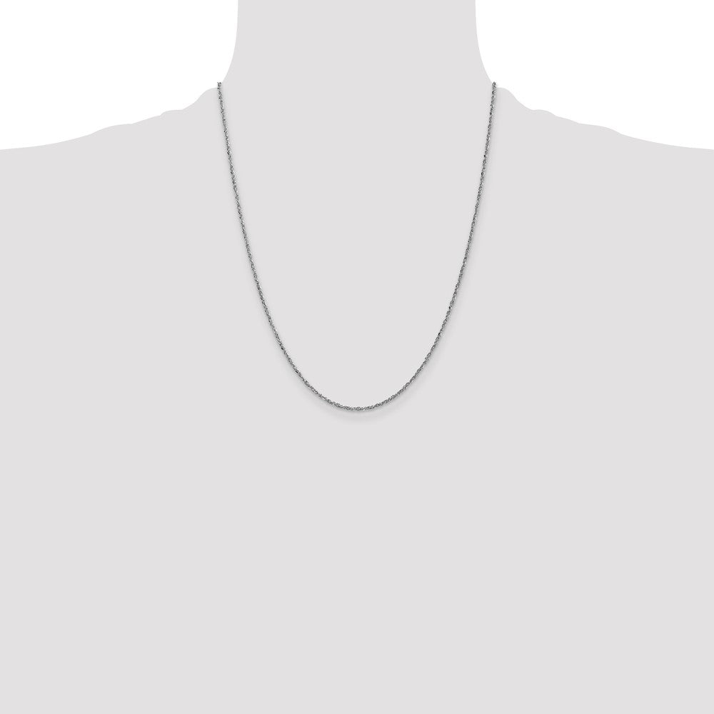14K White Gold 22 inch 1.7mm Ropa with Lobster Clasp Chain