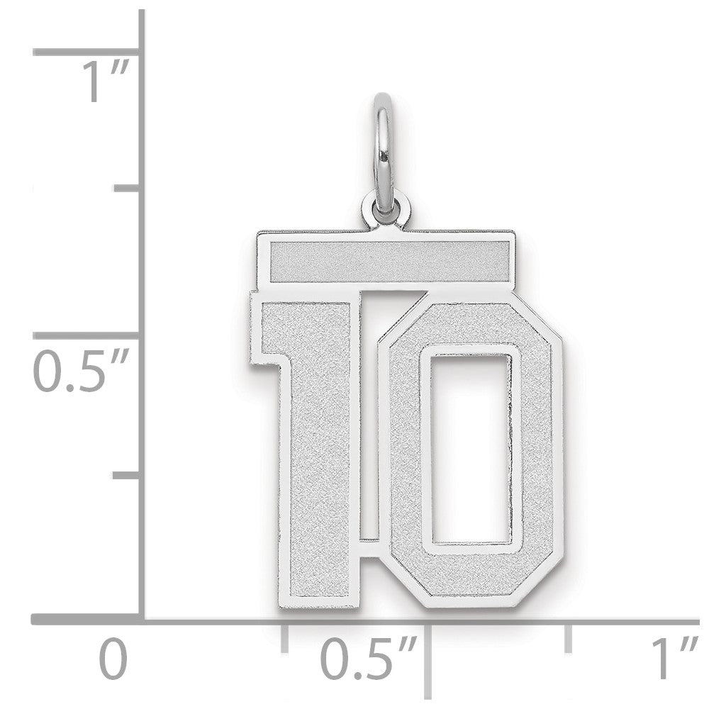 14kw Medium Satin Number 10 Charm