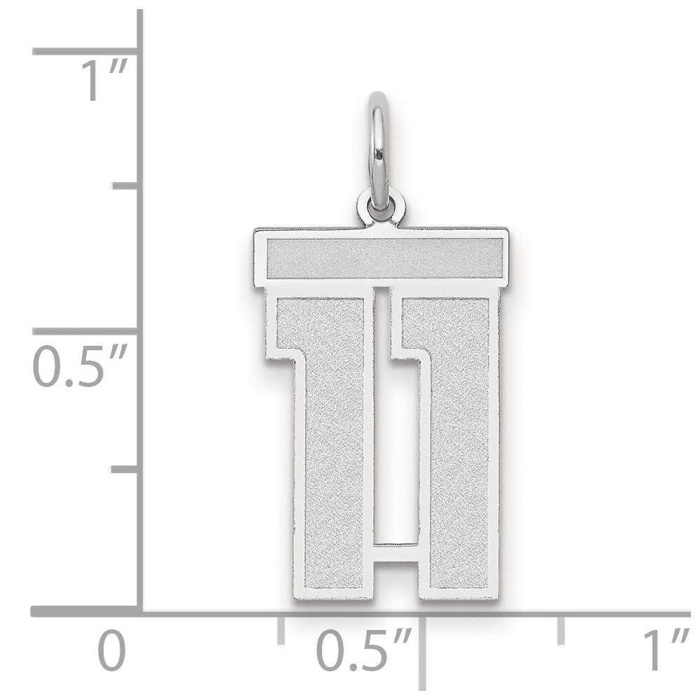 14kw Medium Satin Number 11 Charm