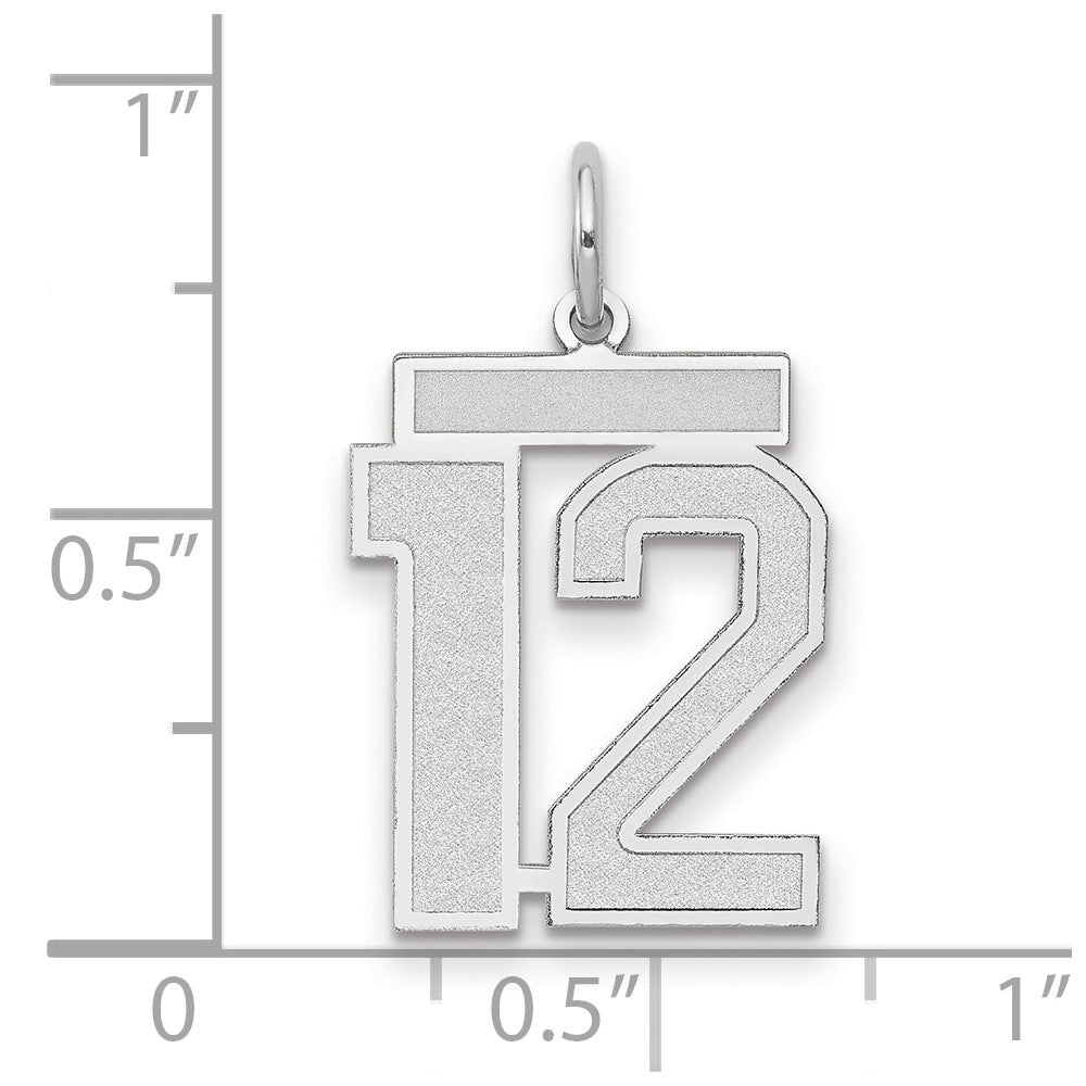 14kw Medium Satin Number 12 Charm