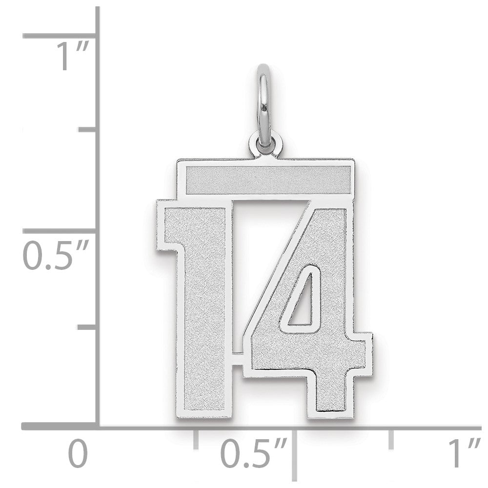 14kw Medium Satin Number 14 Charm