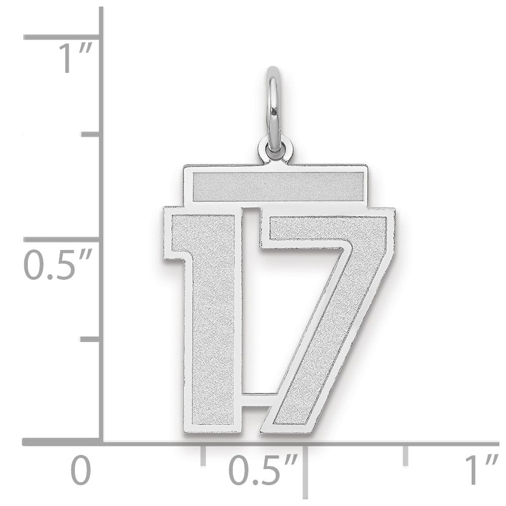 14kw Medium Satin Number 17 Charm