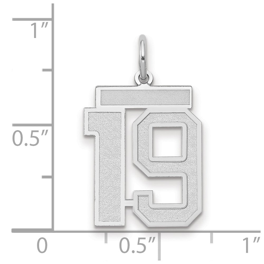 14kw Medium Satin Number 19 Charm