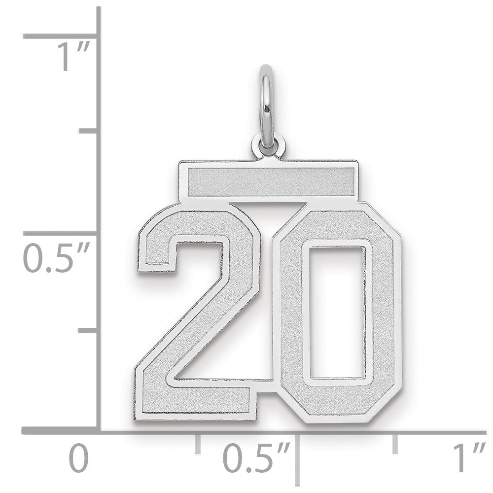 14kw Medium Satin Number 20 Charm