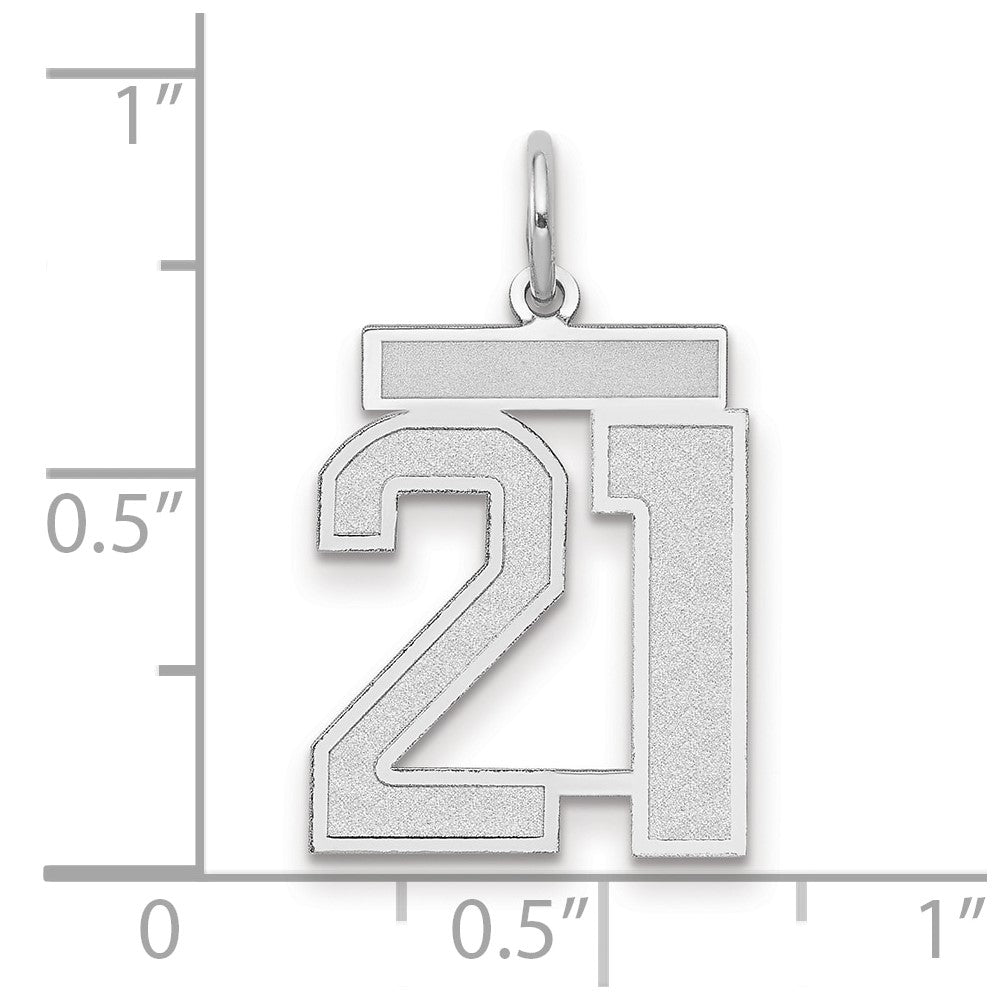 14kw Medium Satin Number 21 Charm