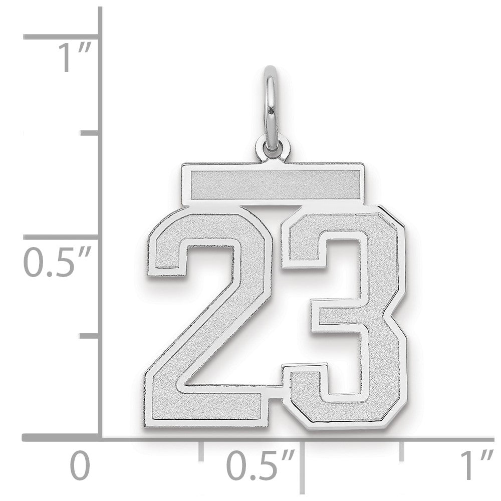 14kw Medium Satin Number 23 Charm
