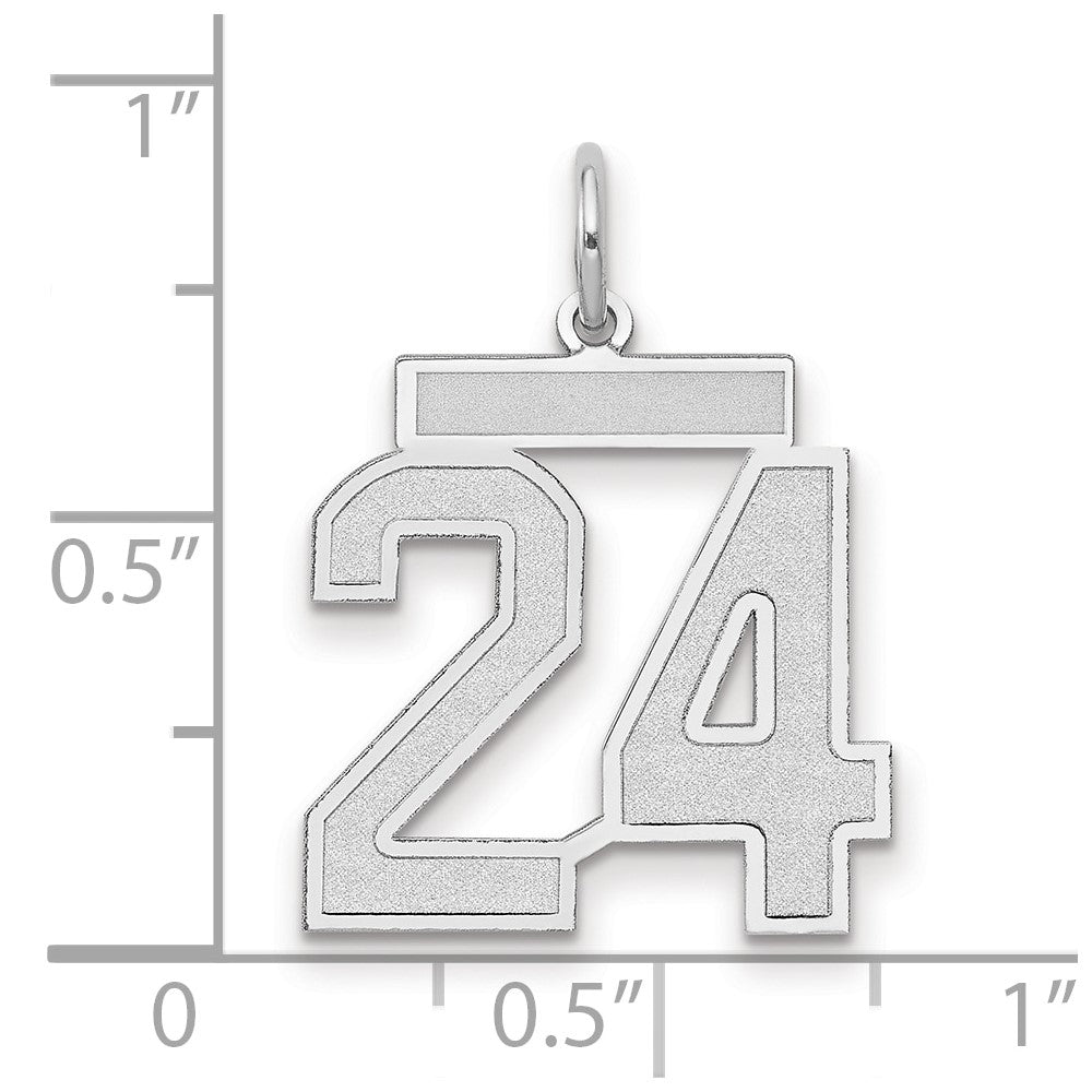 14kw Medium Satin Number 24 Charm