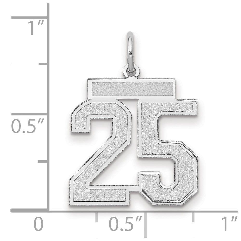 14kw Medium Satin Number 25 Charm