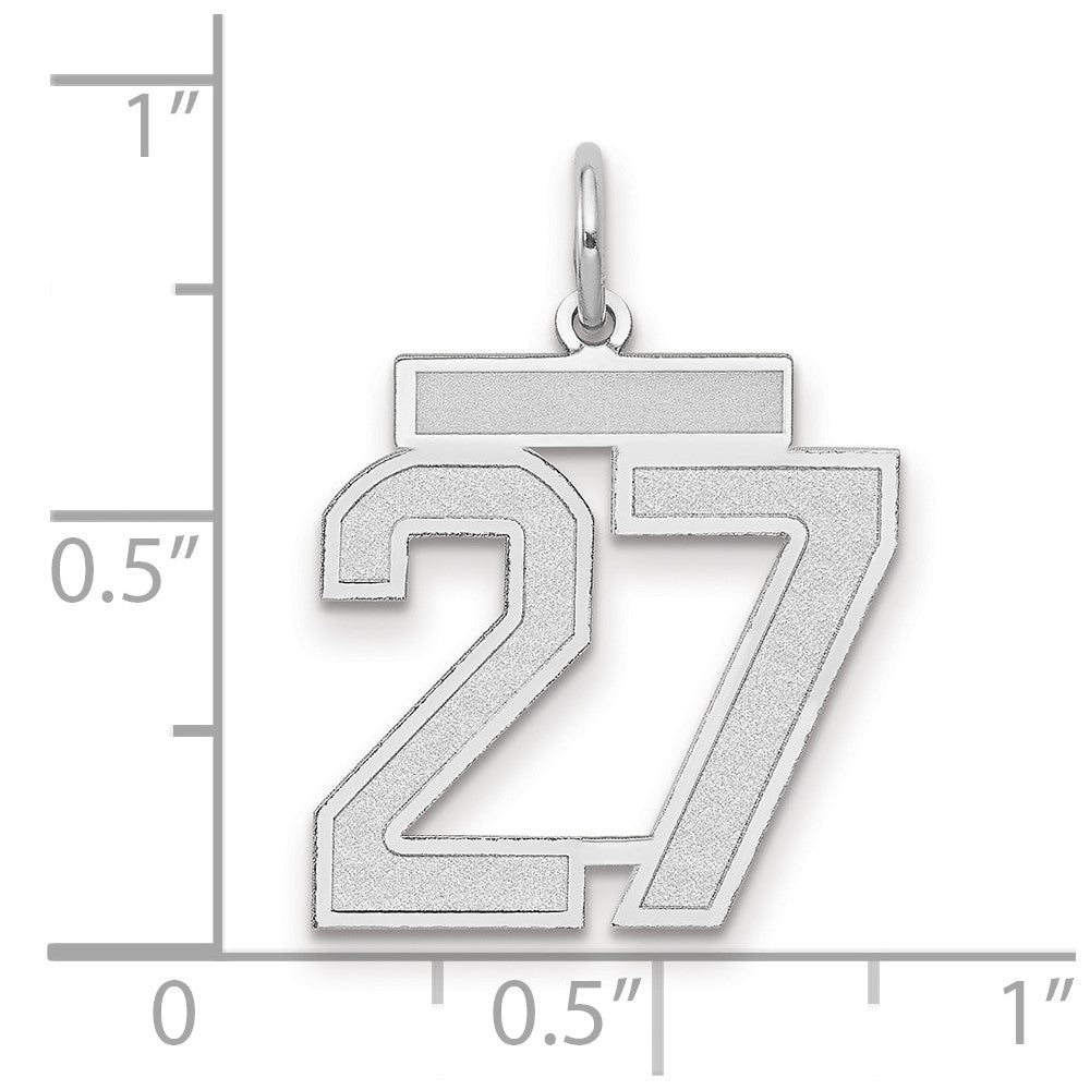 14kw Medium Satin Number 27 Charm