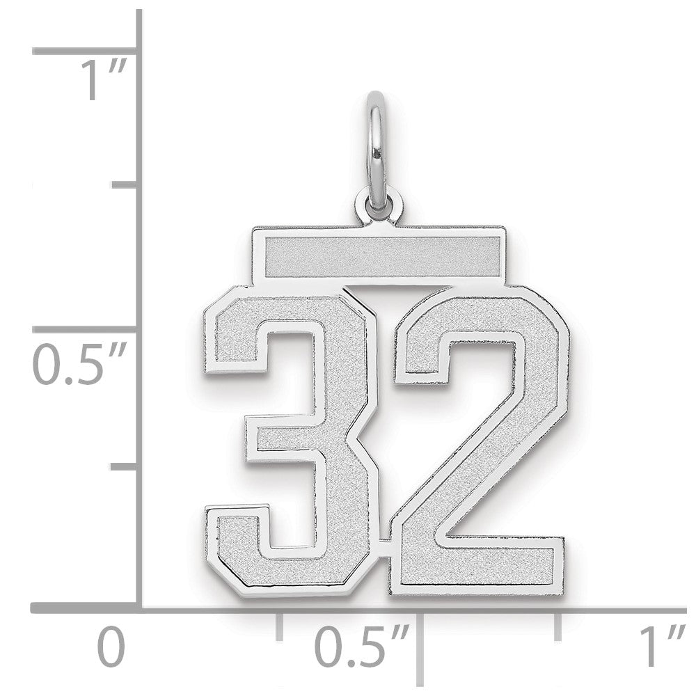 14kw Medium Satin Number 32 Charm