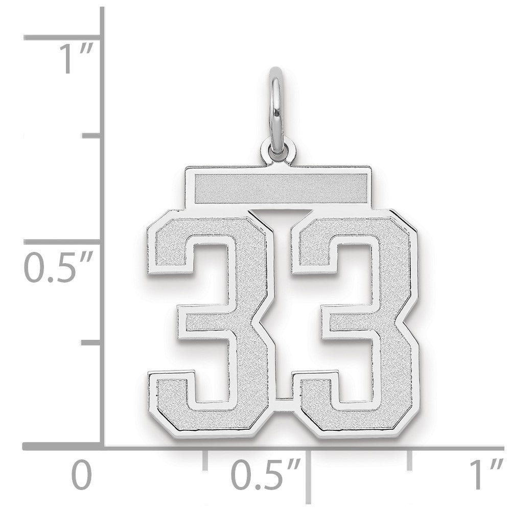 14kw Medium Satin Number 33 Charm