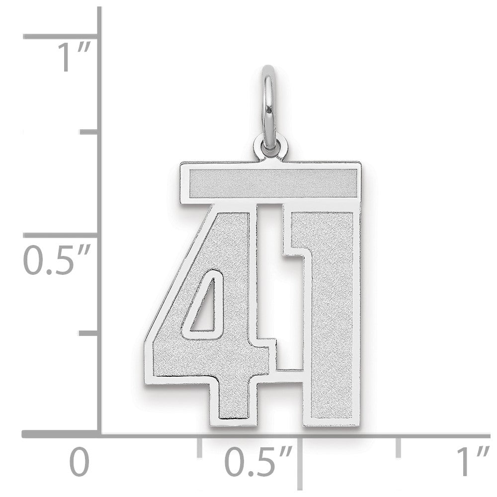14kw Medium Satin Number 41 Charm