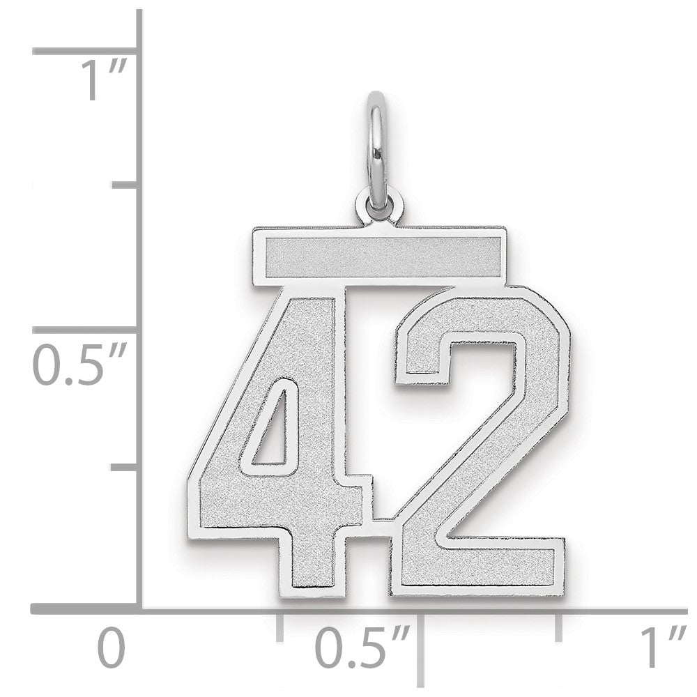 14kw Medium Satin Number 42 Charm