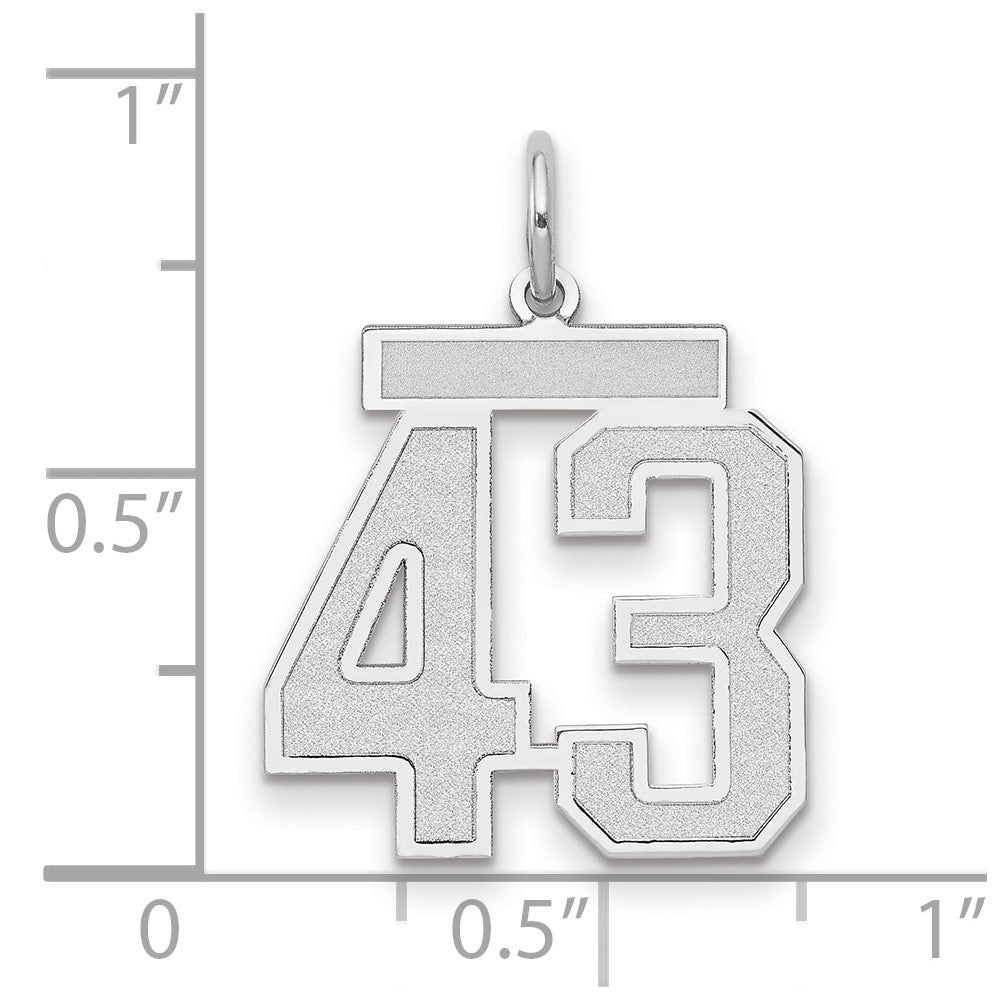 14kw Medium Satin Number 43 Charm