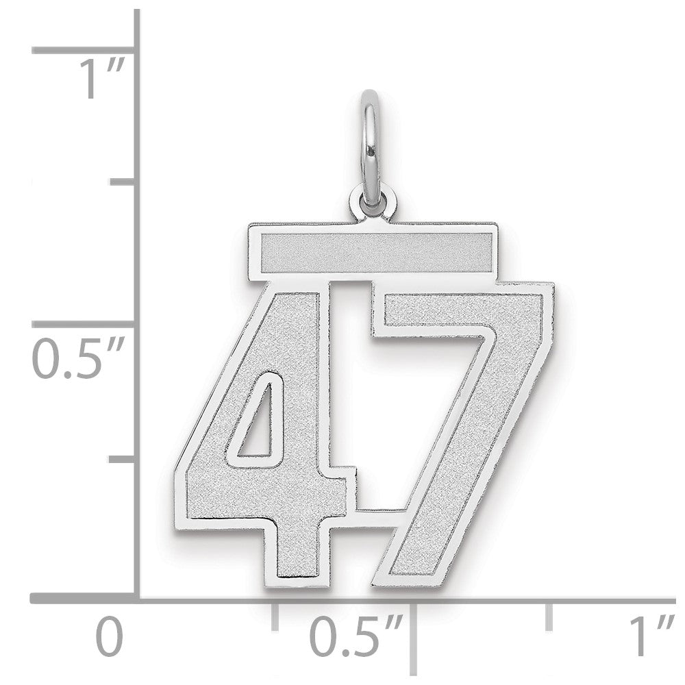 14kw Medium Satin Number 47 Charm