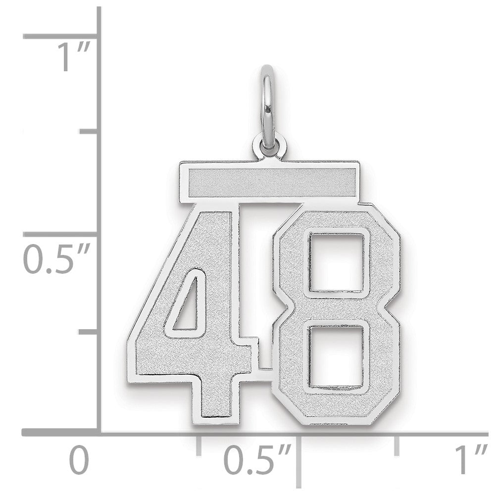 14kw Medium Satin Number 48 Charm