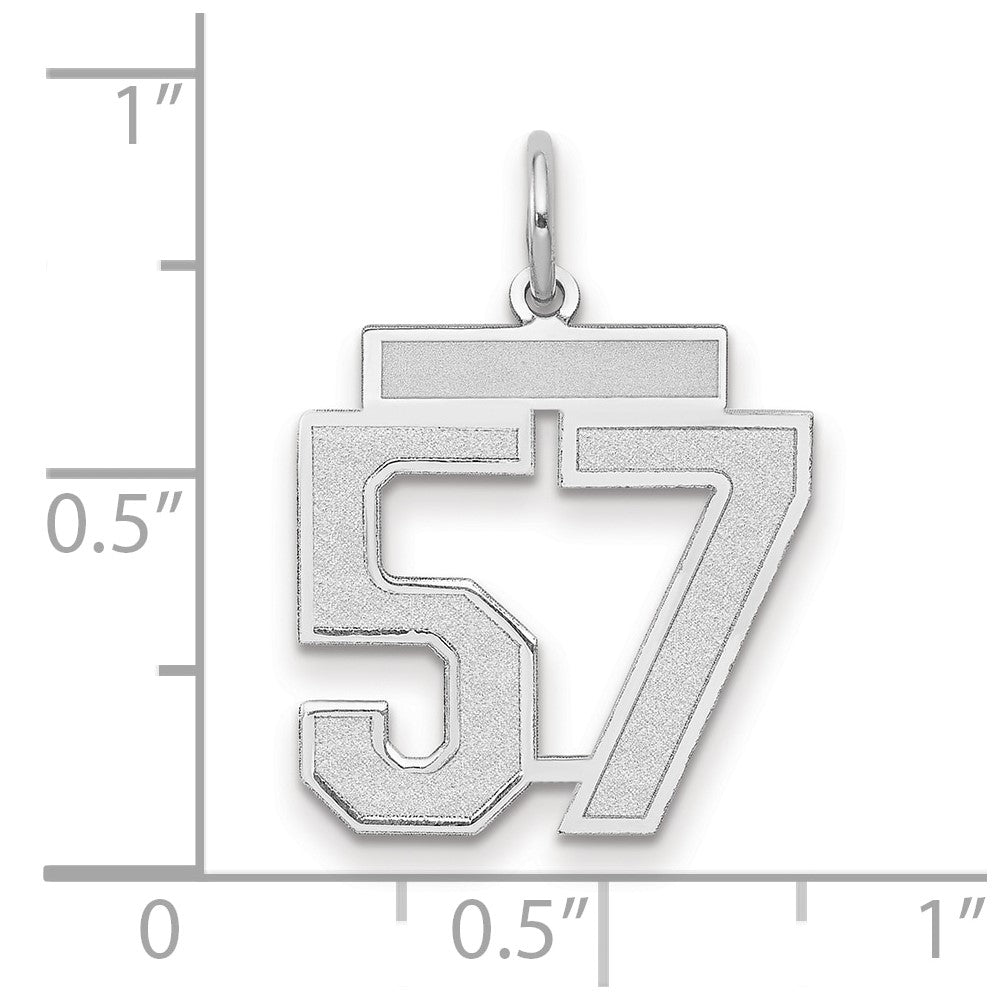 14kw Medium Satin Number 57 Charm