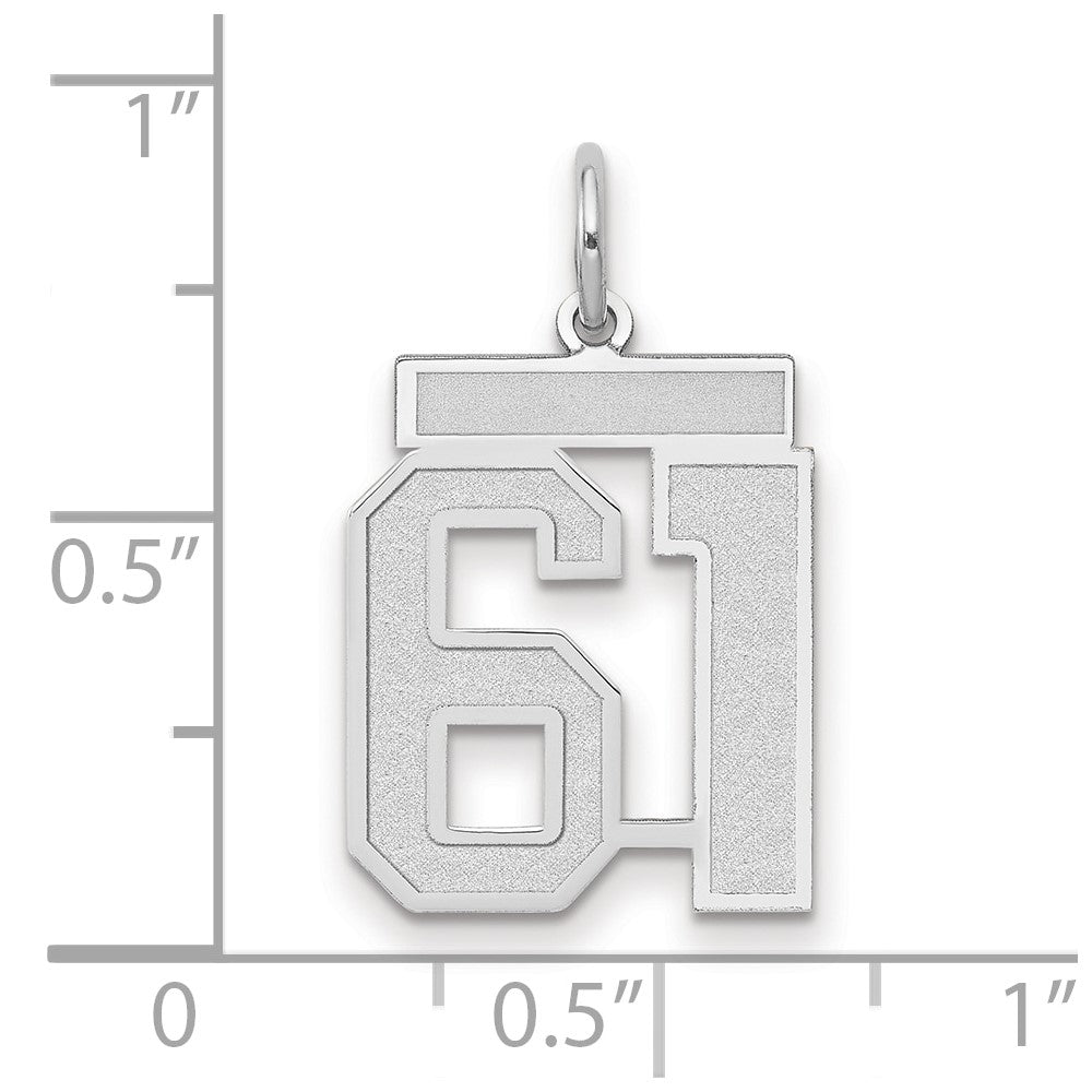 14kw Medium Satin Number 61 Charm