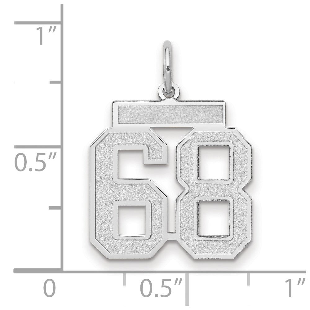 14kw Medium Satin Number 68 Charm