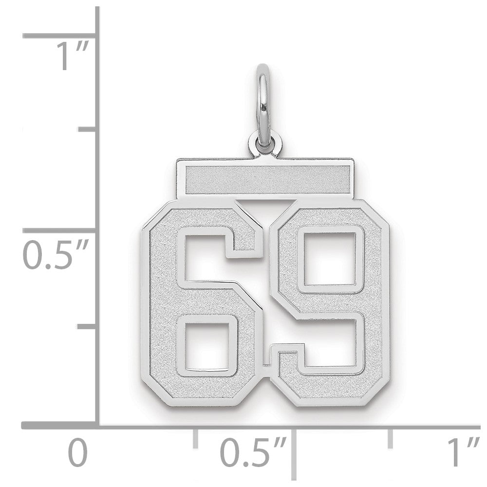 14kw Medium Satin Number 69 Charm