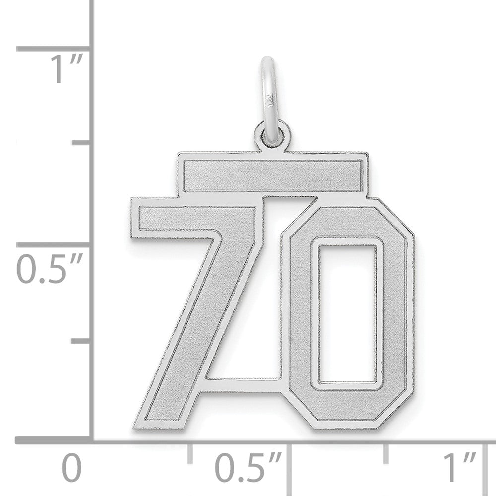 14kw Medium Satin Number 70 Charm