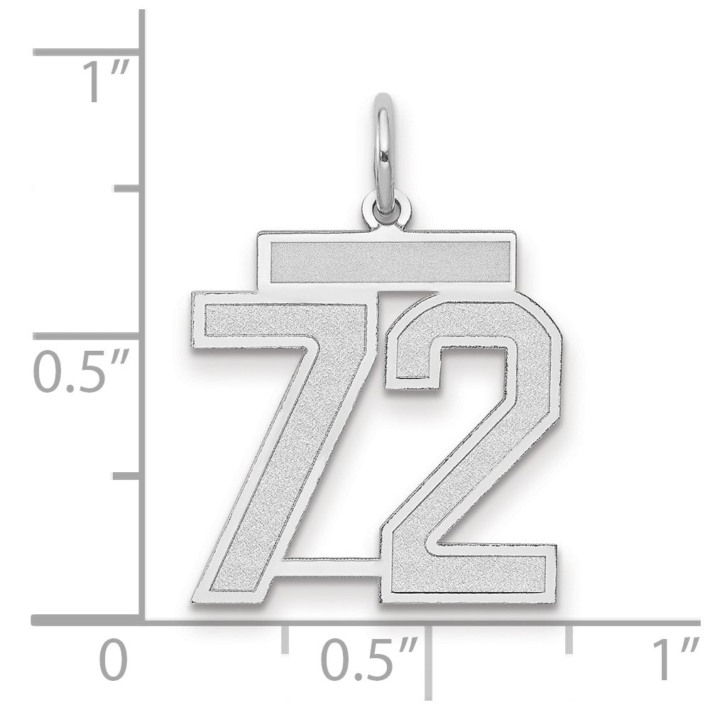 14kw Medium Satin Number 72 Charm