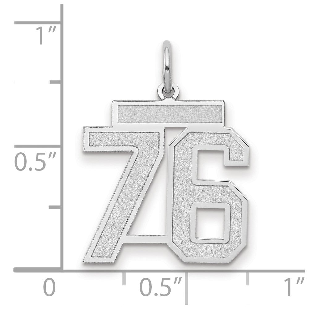 14kw Medium Satin Number 76 Charm