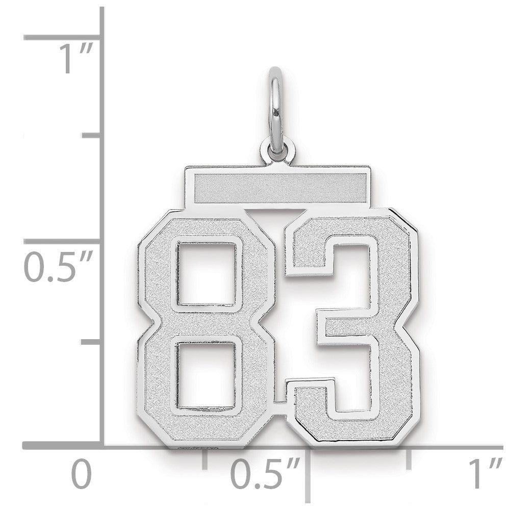 14kw Medium Satin Number 83 Charm