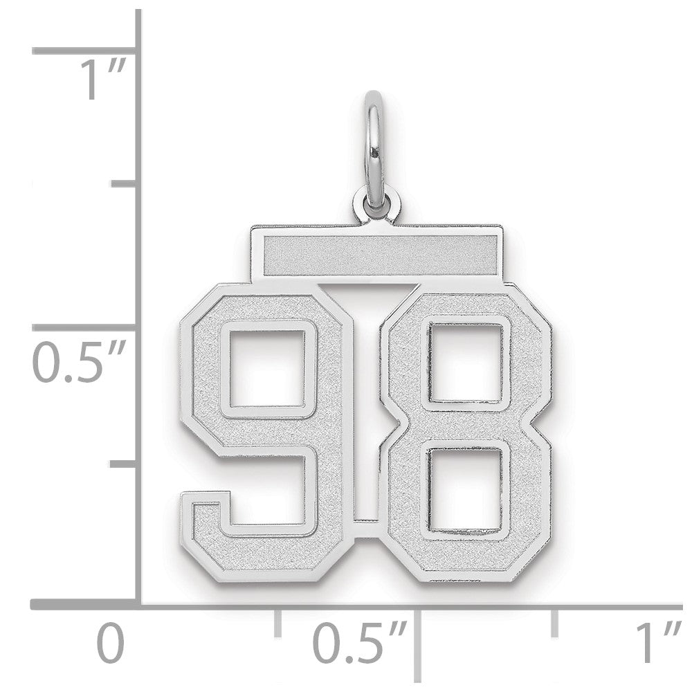 14kw Medium Satin Number 98 Charm