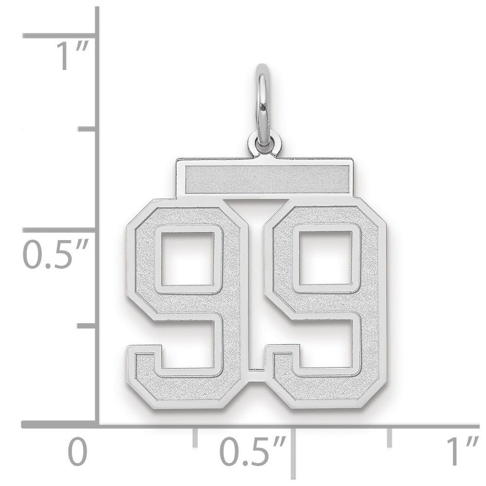 14kw Medium Satin Number 99 Charm