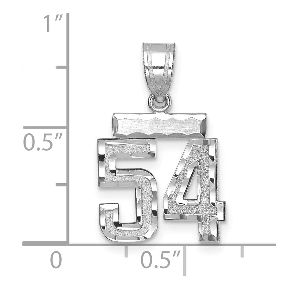 14kw Small Brushed Diamond-cut Number 54 Charm