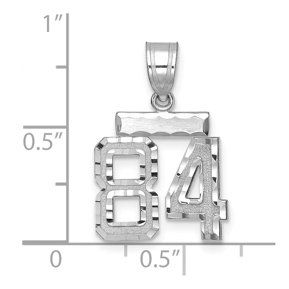14kw Small Brushed Diamond-cut Number 84 Charm