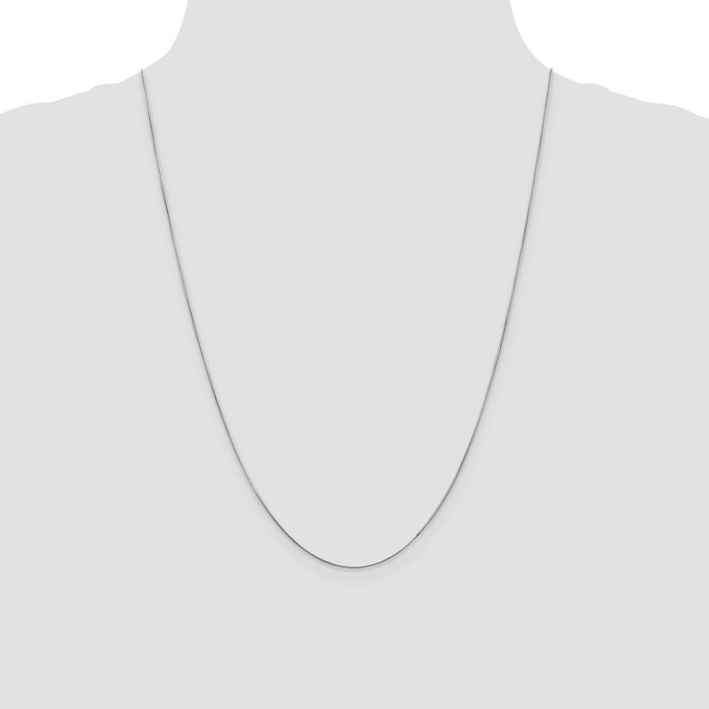 14K White Gold 24 inch .6mm Round Snake with Lobster Clasp Chain