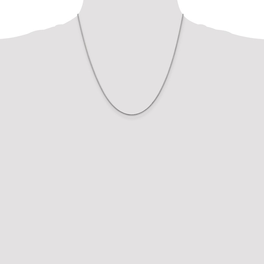 14K White Gold 20 inch 1.1mm Round Snake with Lobster Clasp Chain