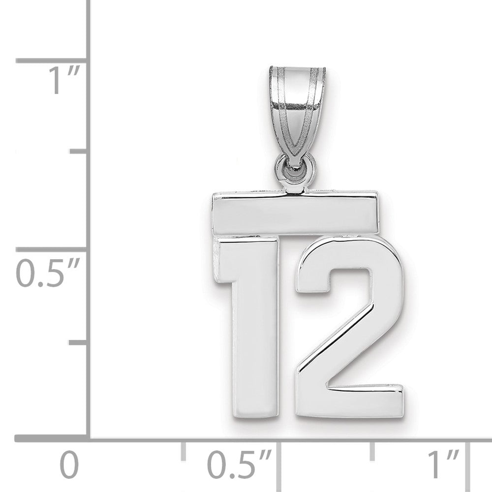 14kw Small Polished Number 12 Charm
