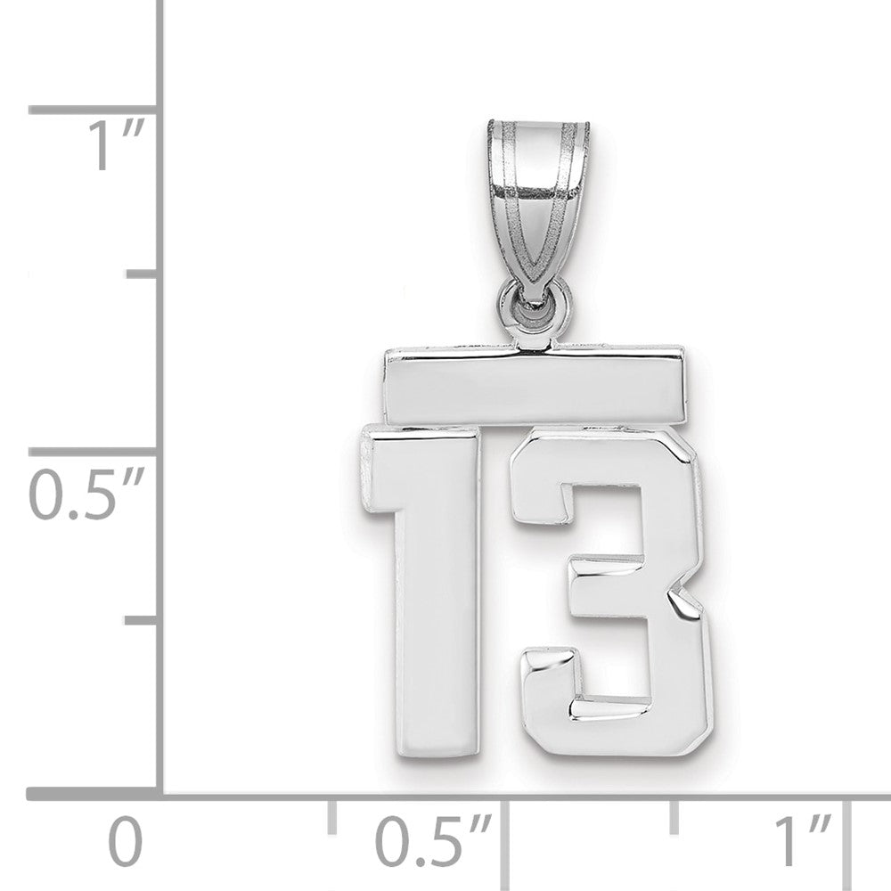 14kw Small Polished Number 13 Charm
