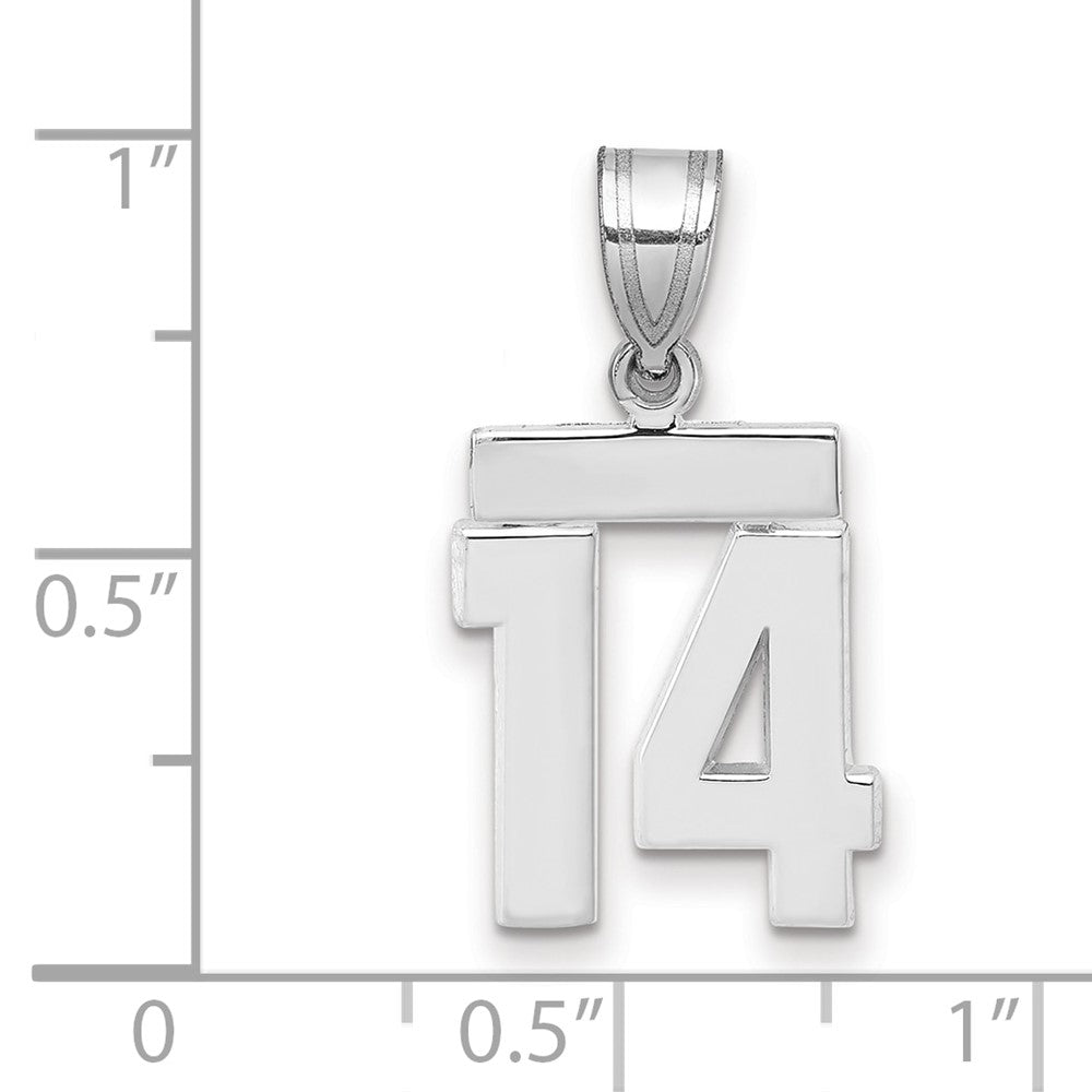 14kw Small Polished Number 14 Charm