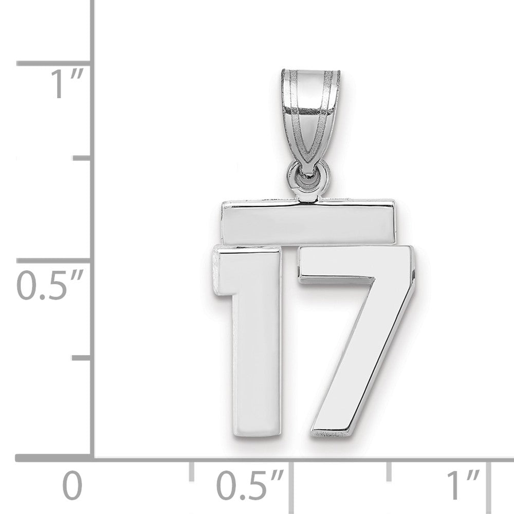 14kw Small Polished Number 17 Charm
