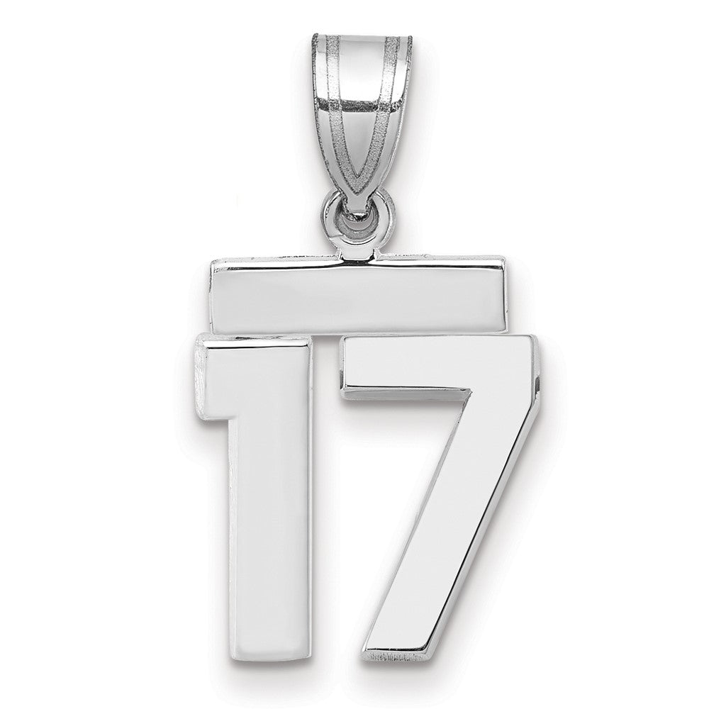 14kw Small Polished Number 17 Charm